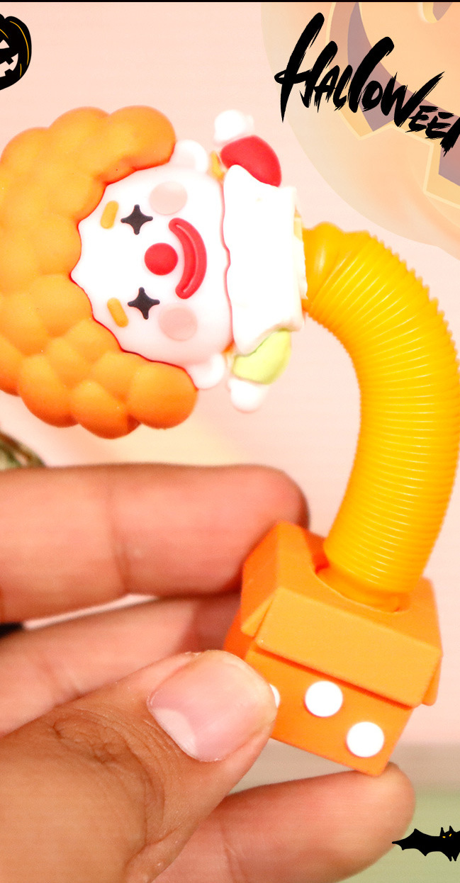 New Halloween telescopic pull tube creative pressure-relieving PVC soft rubber key pendant factory wholesale keychain accessories pic 2
