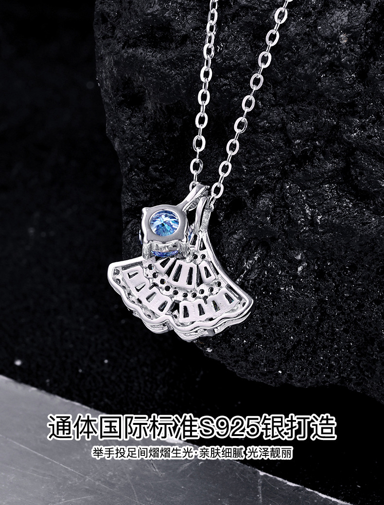 卓恒甄选S925纯银项链女甜美风满镶工艺百搭高级感项链轻奢韩版紫色莫桑石详情8