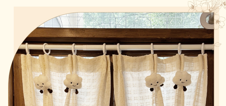 法式纱帘飘窗窗帘小窗户短款半帘遮挡咖啡厅厨房隔断门帘柜子遮丑详情15