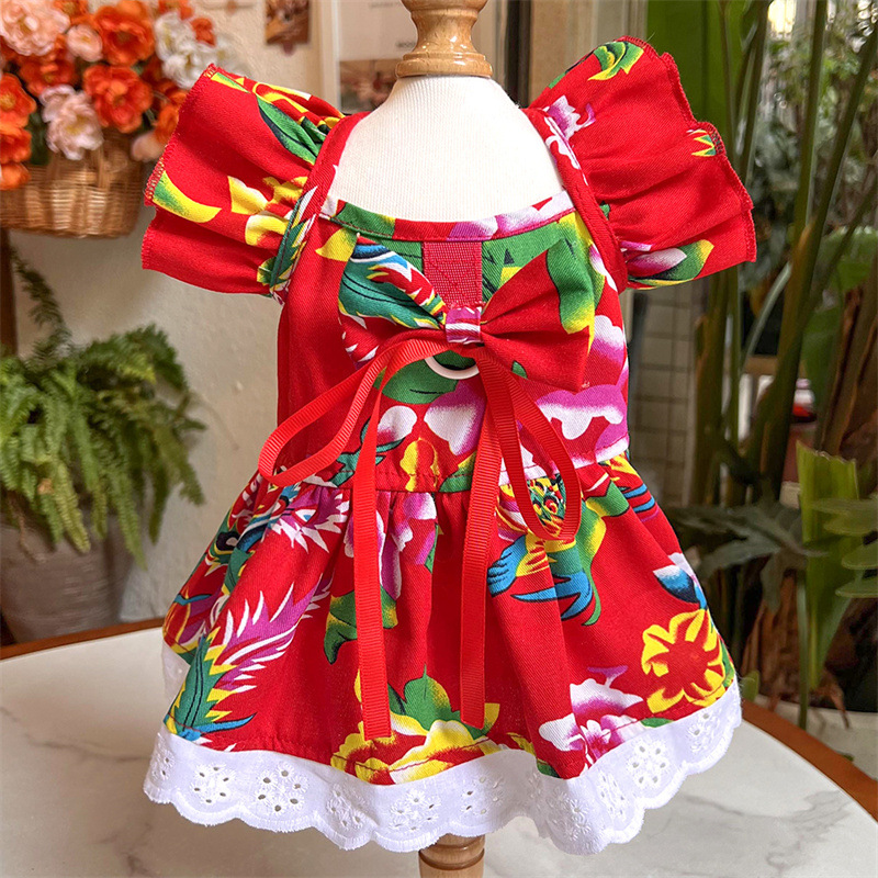 宠物衣服飞袖三色连衣裙春夏款泰迪比熊柯基小狗猫咪服装用品批发详情7