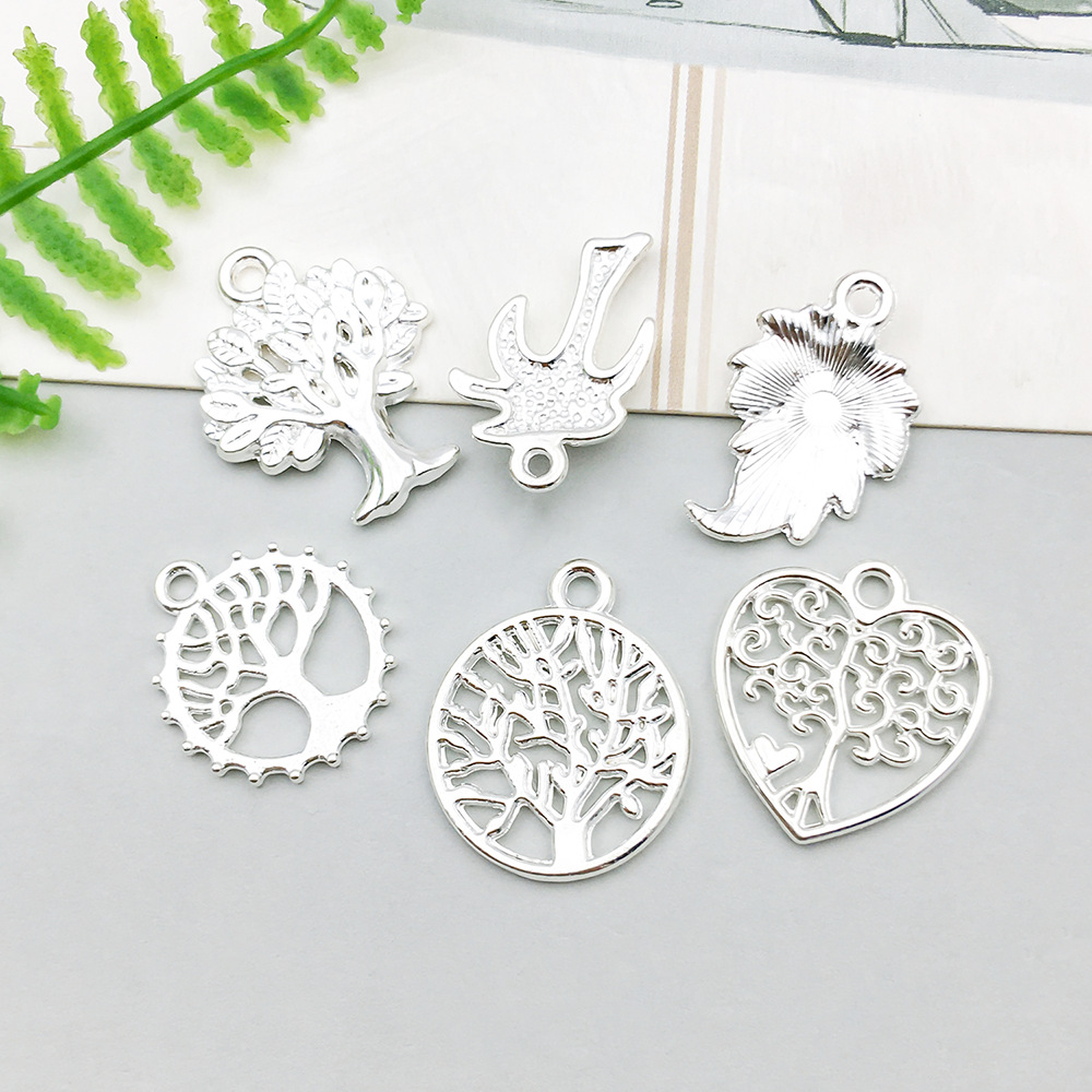 1个新款亮银合金生命树系列吊坠挂件diy手链项链饰品配件详情4
