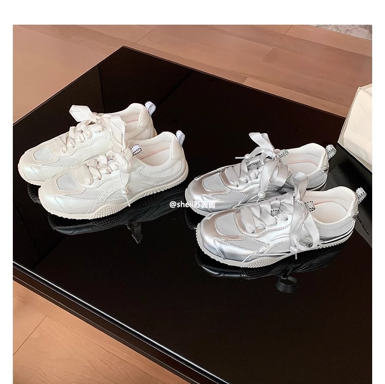 苏茵茵同款 舒芙蕾~华夫网面透气芭蕾运动休闲鞋女德训阿甘鞋详情7