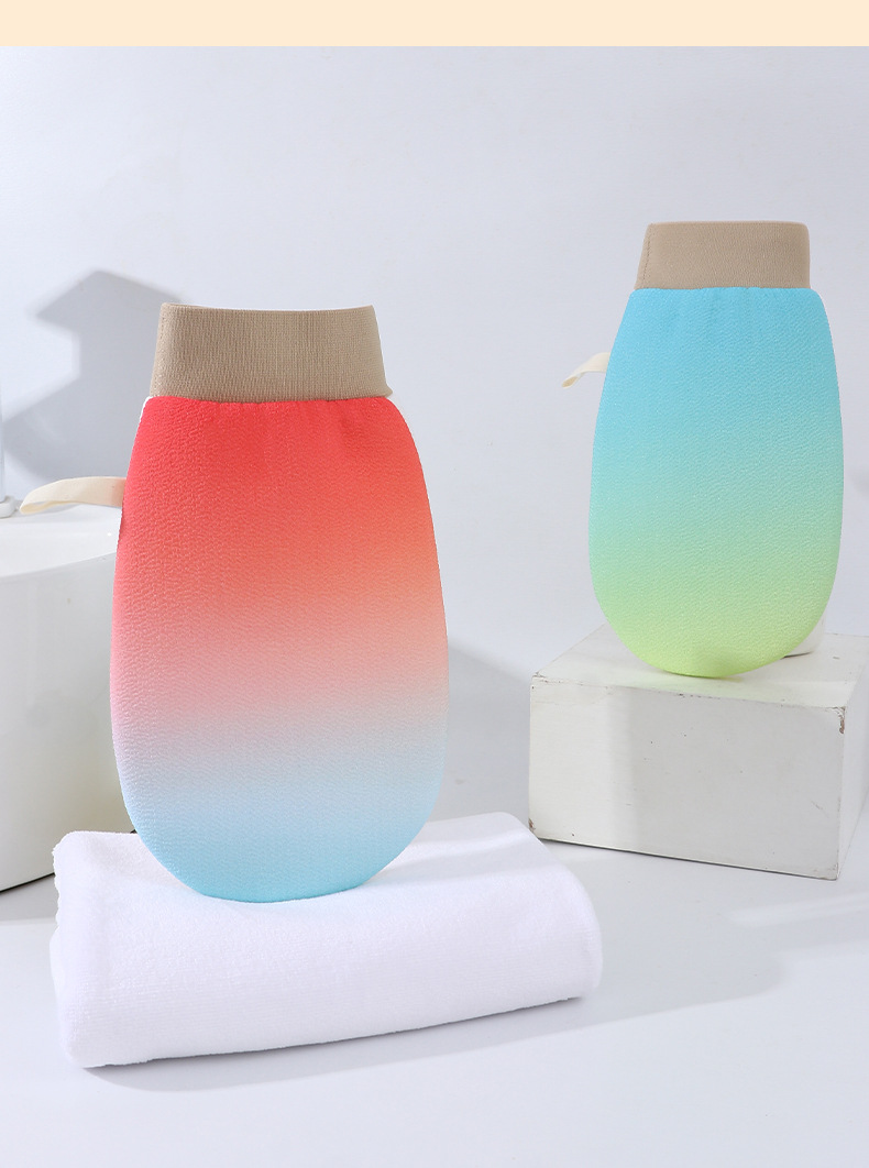 新款彩虹渐变搓澡巾无痛下泥洗澡巾家用搓澡手套高颜值洗澡搓澡巾详情21