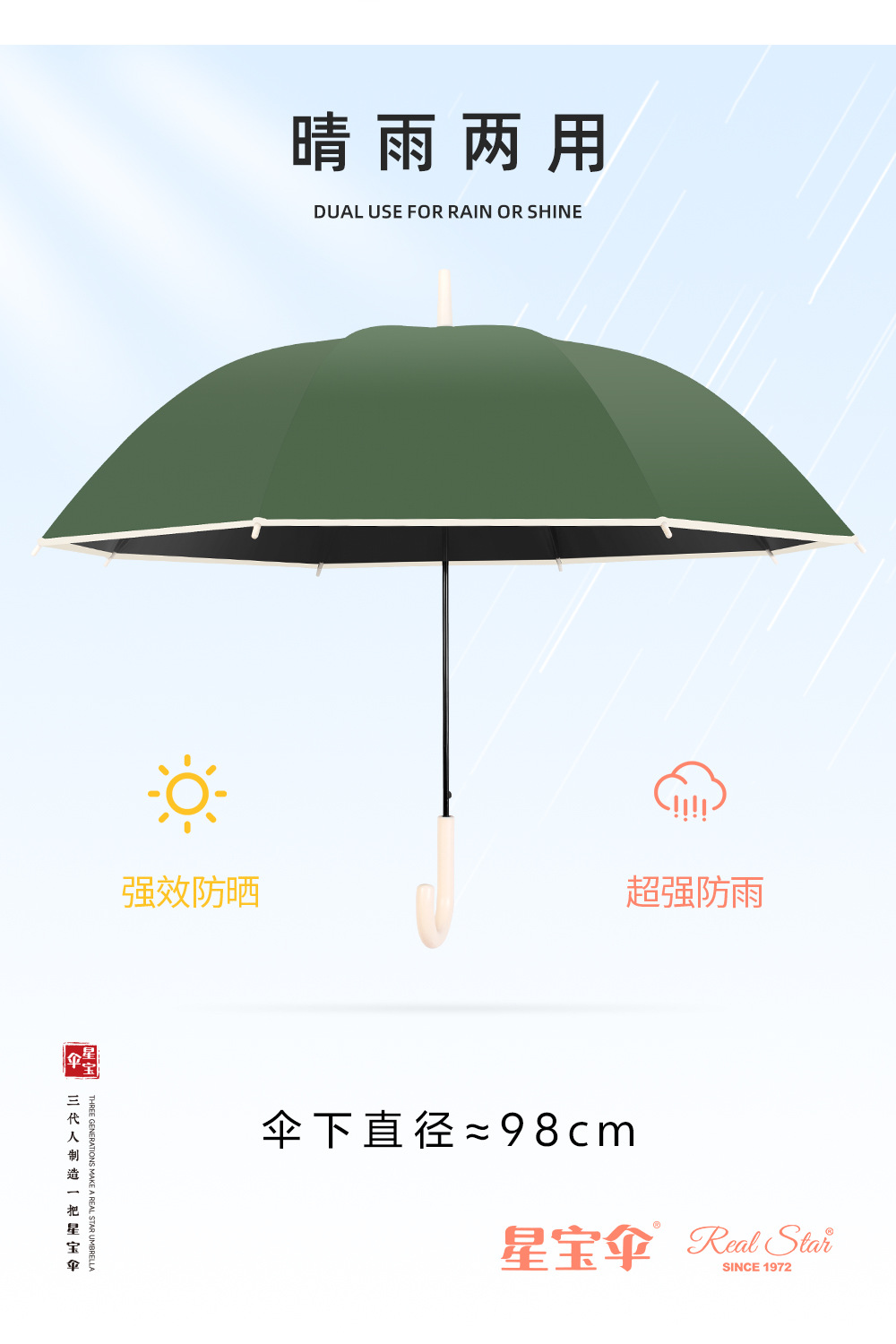 防晒塑料伞跨境热销长柄黑胶EVA伞直柄自动日系雨伞现货跨境批发详情7