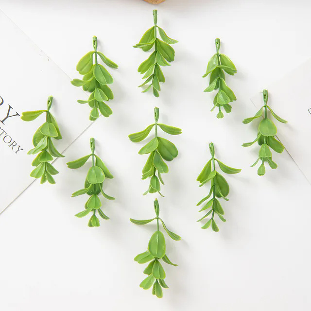 尤加利枝仿真绿植配件田园花枝装饰办公文化园艺蕨类松柏叶批发详情4