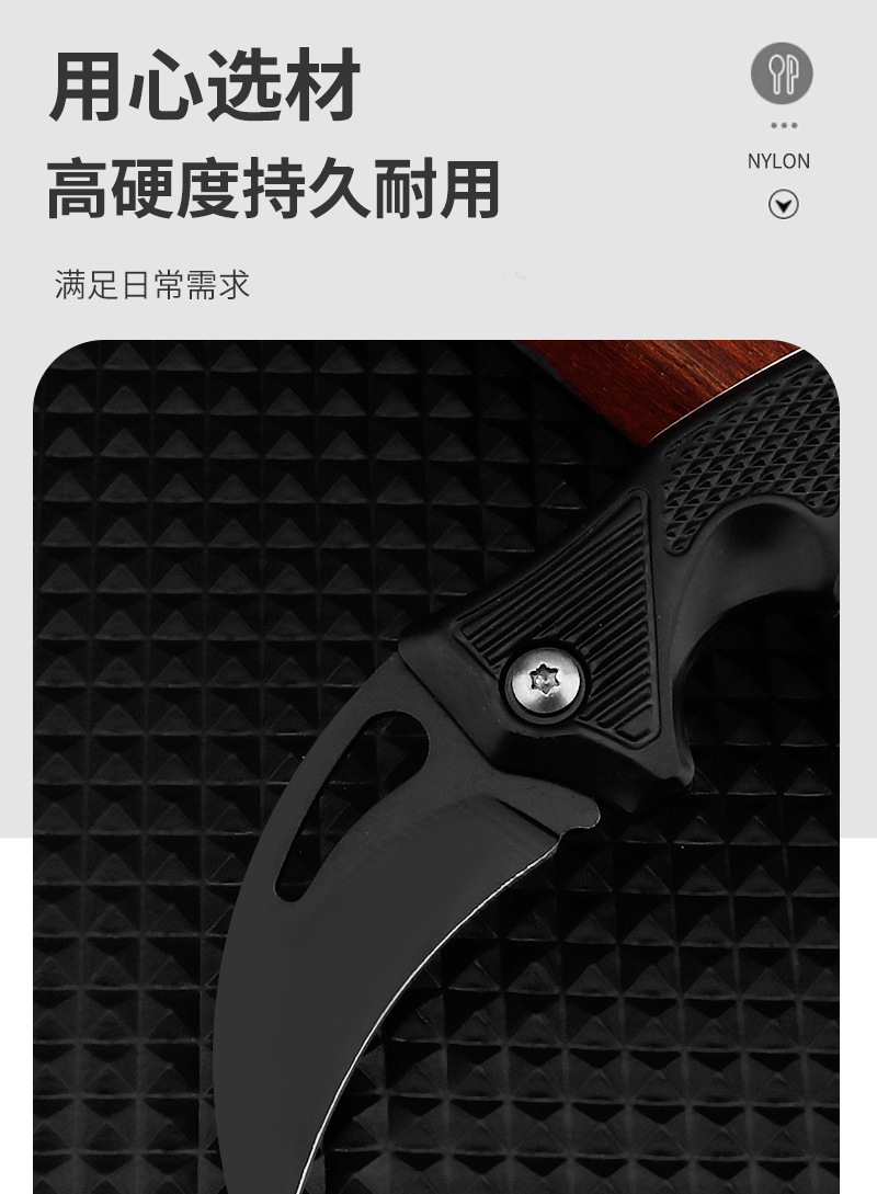 In-stock folding knife, claw knife, multi-functional outdoor survival knife, portable mini fruit knife pic 6
