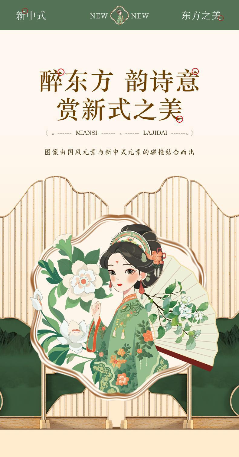 国风抽绳式垃圾袋家用加厚手提式大卷特厚厨房卧室印花塑料袋批发详情3
