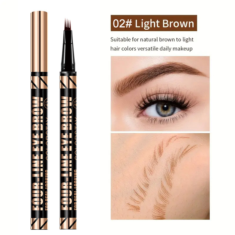 【 Cross-border Exclusive 】QICIY four-fork Eyebrow pencils are waterproof and do not smudge easily. Wholesale of eyebrow pencils, eye makeup, and other cosmetics pic 9