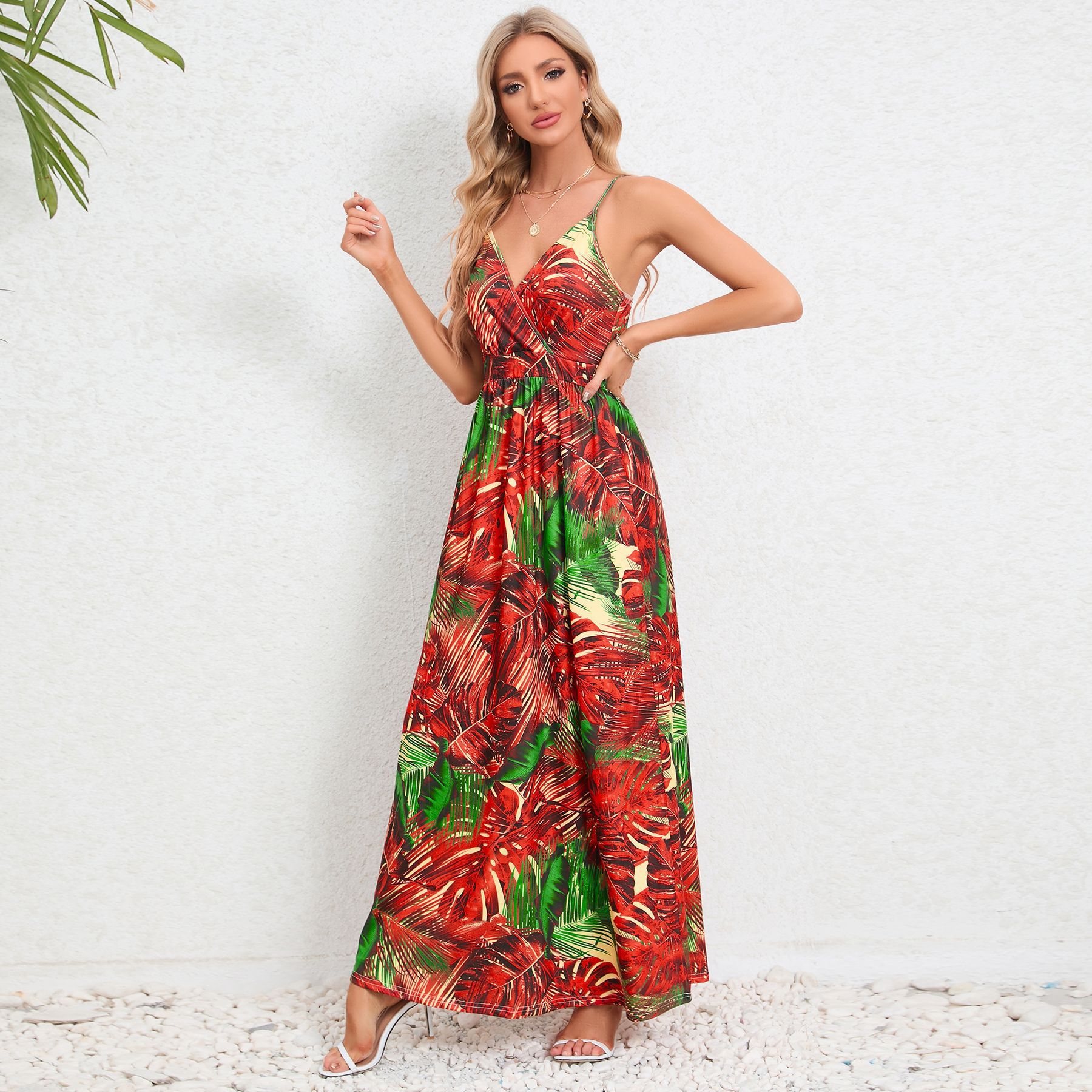 A new, fashionable and sexy halter, backless, slimming dress from European and American foreign trade for summer 2024 pic 10