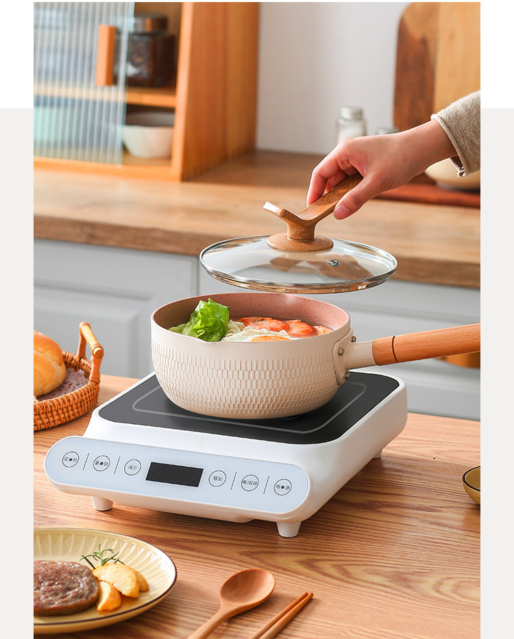 Non-stick tourmaline instant noodle pot, household non-stick base soup pot, baby and infant complementary food small milk pot, Japanese snow flat pot pic 19