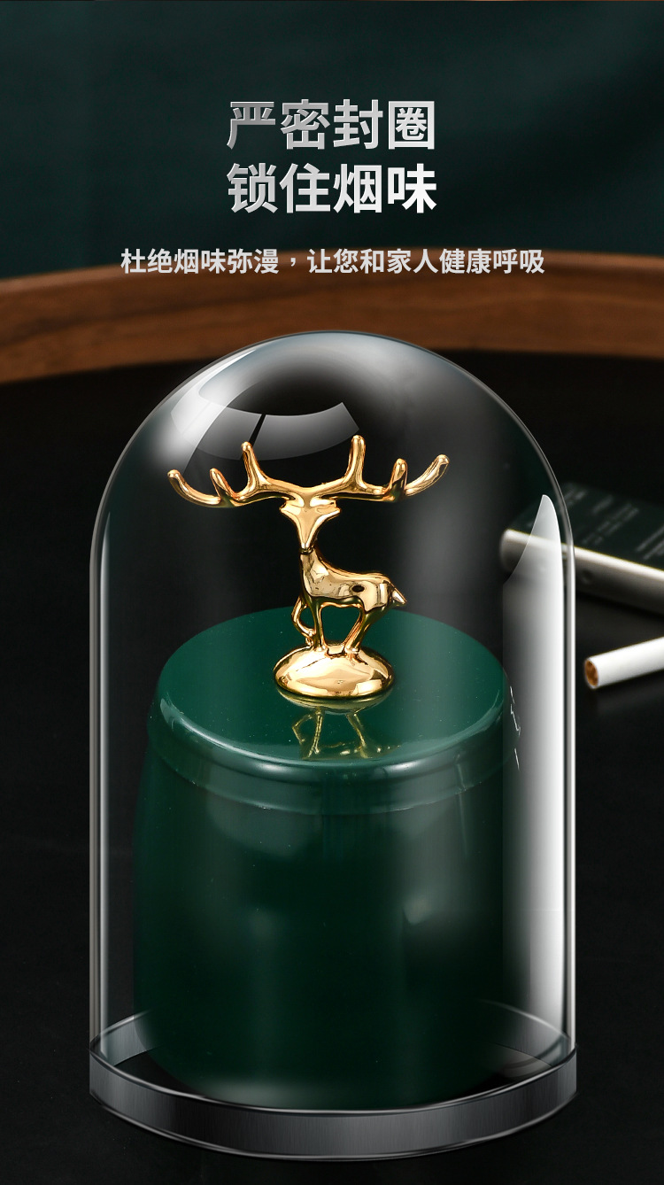 创意不锈钢带盖烟灰缸加厚防风家用酒店餐厅礼品ktv广告logo批发详情10