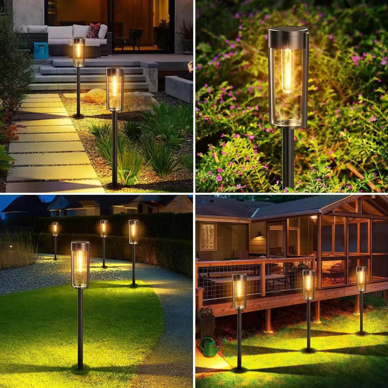 Solar garden lights, solar panel path lights, fire safety indicator lights, 1500 lumens, waterproof and energy-saving pic 3