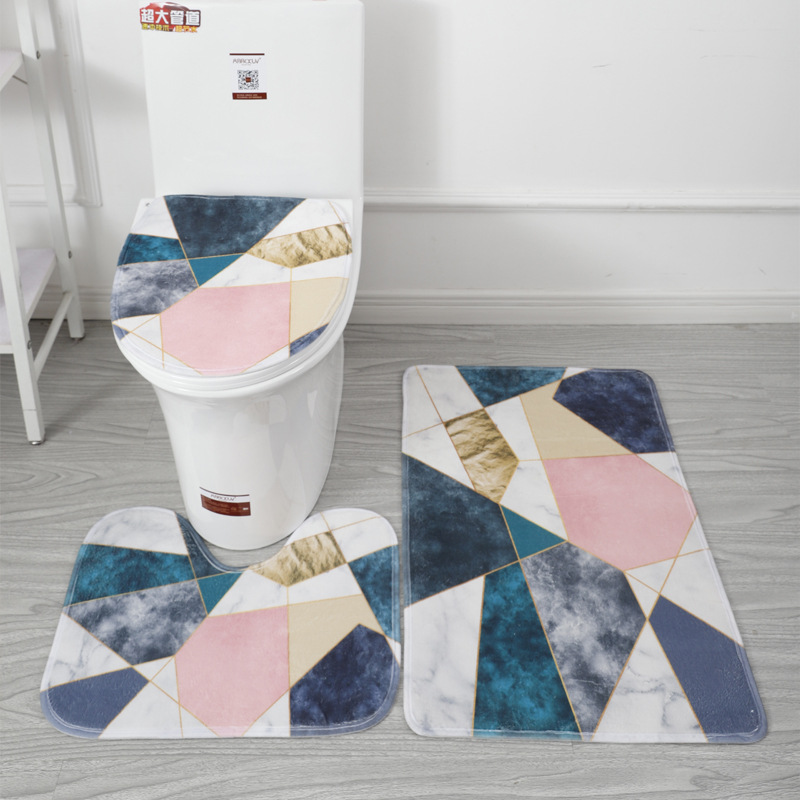Entrance carpet, absorbent floor mat, thickened door mat, floor mat, staircase anti-slip mat, toilet and bathroom three-piece set in stock for wholesale pic 11