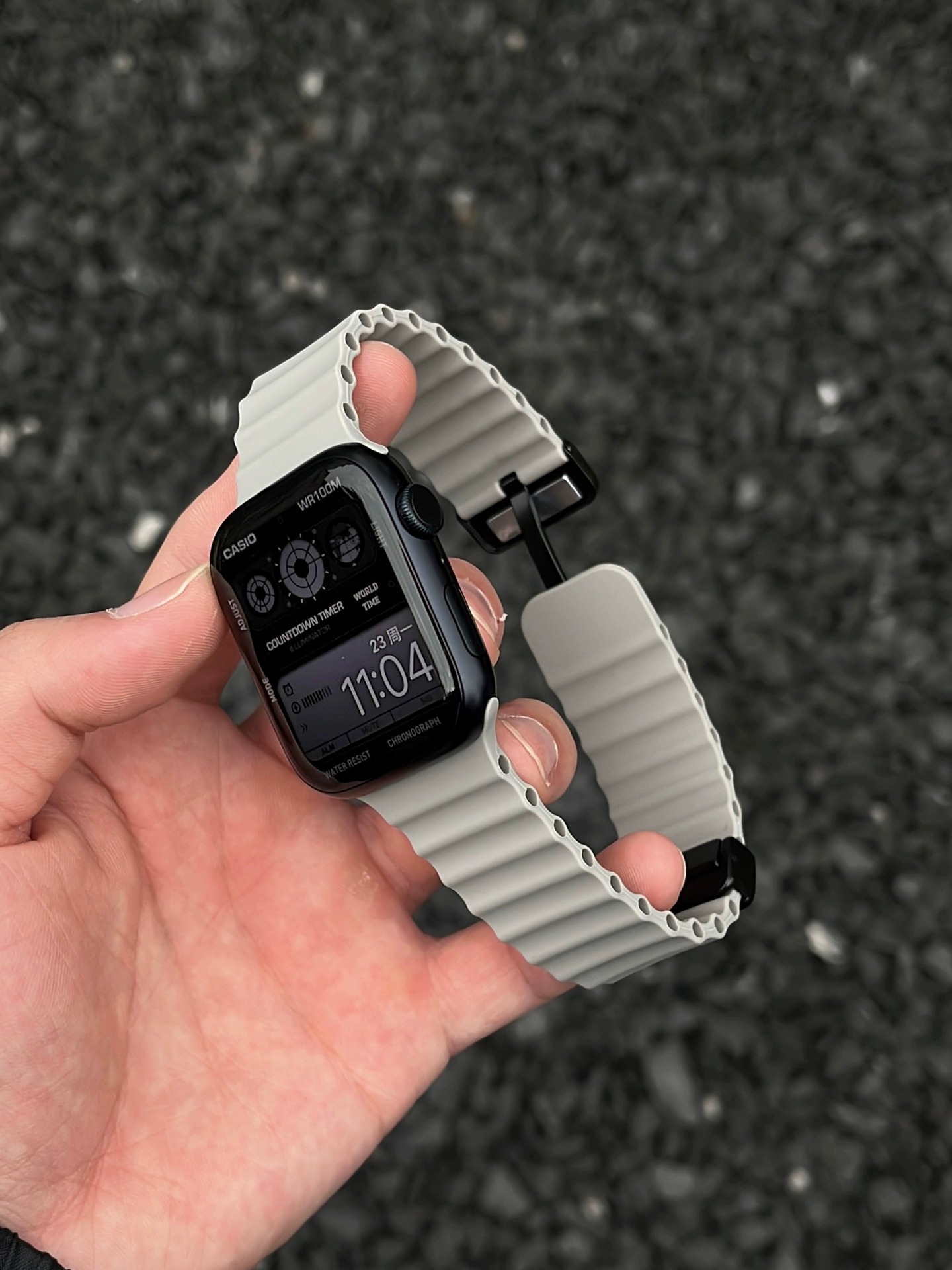 新款海洋透气硅胶磁吸简约适用苹果手表带AppleWatch456iwatch789详情4