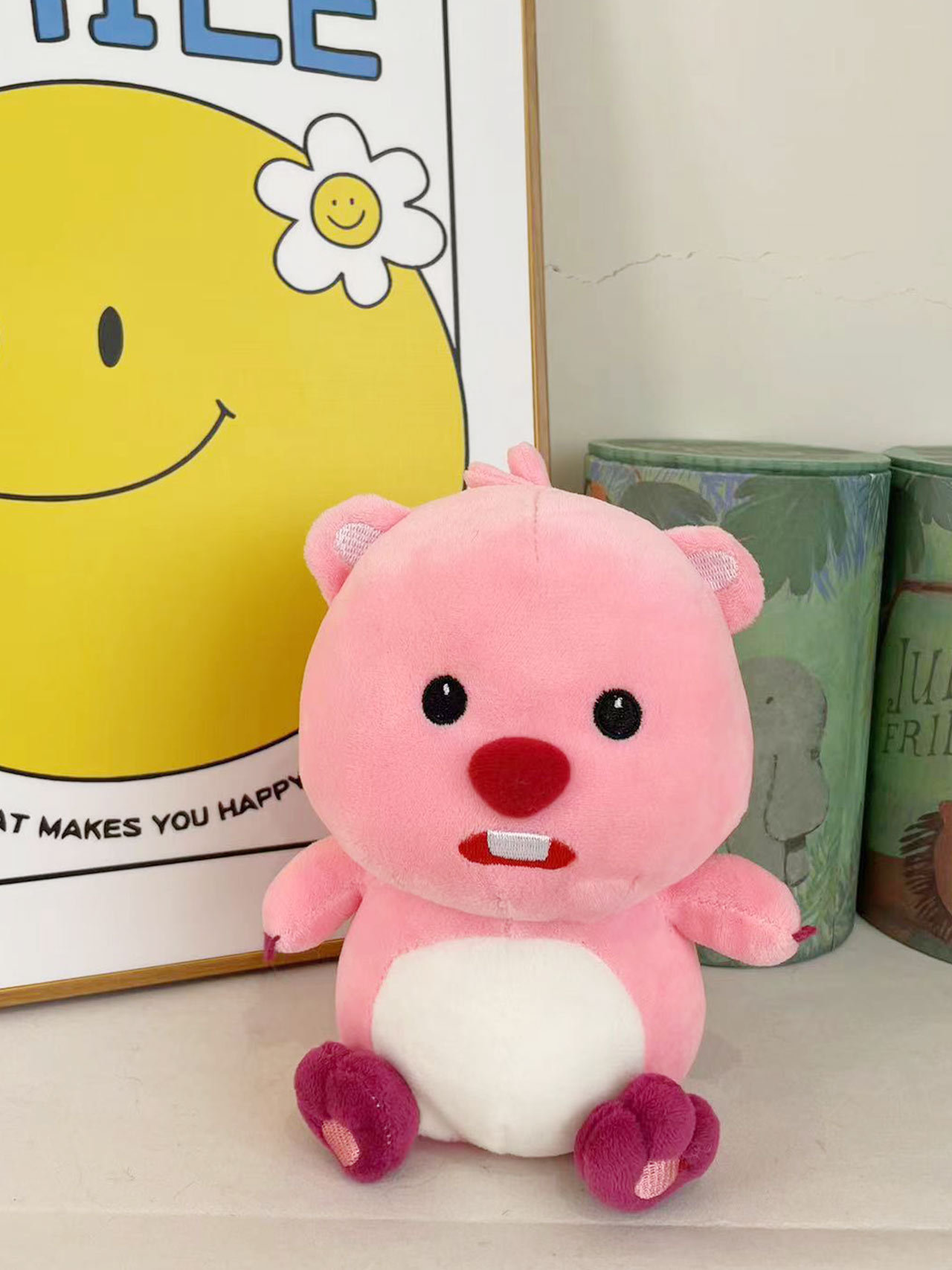 loopy公仔粉色海狸玩偶网红露比毛绒玩具礼物娃娃批发婚庆抛洒详情1