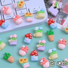 多彩鲜花花瓶夜光手工diy饰品配件奶油胶树脂小配件材料包批发详情9