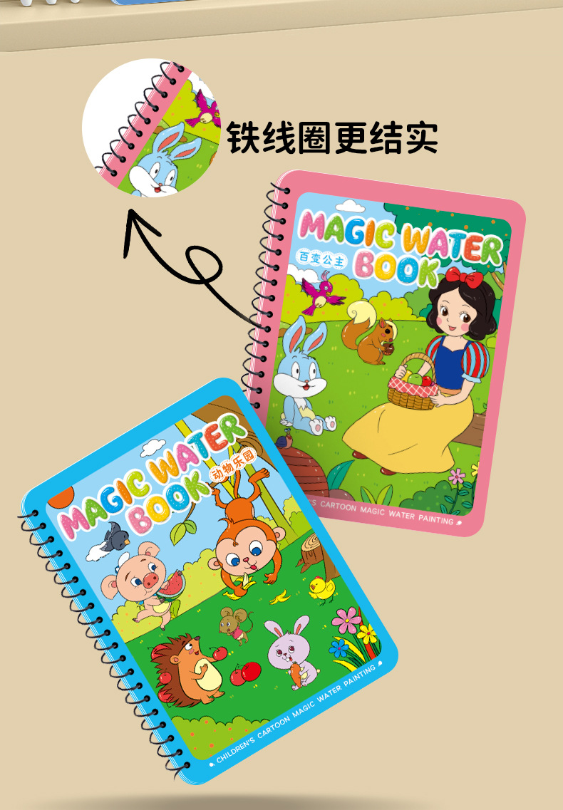水画本儿童画画本神奇涂色绘画画套装宝宝益智反复填色水彩画玩具详情12