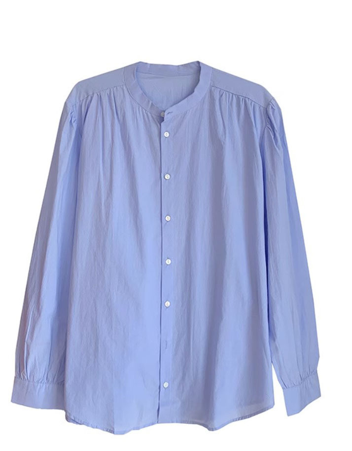 Korean round-neck white long-sleeved women's 2025 autumn cotton shirt slimming, retro design sense, niche Instagram pic 6