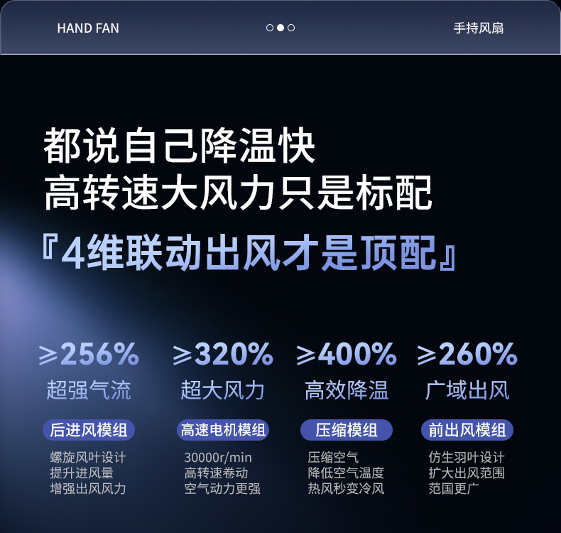 新款手持风扇199档高速暴力跨境户外充电便携式usb制冷小风扇批发详情10
