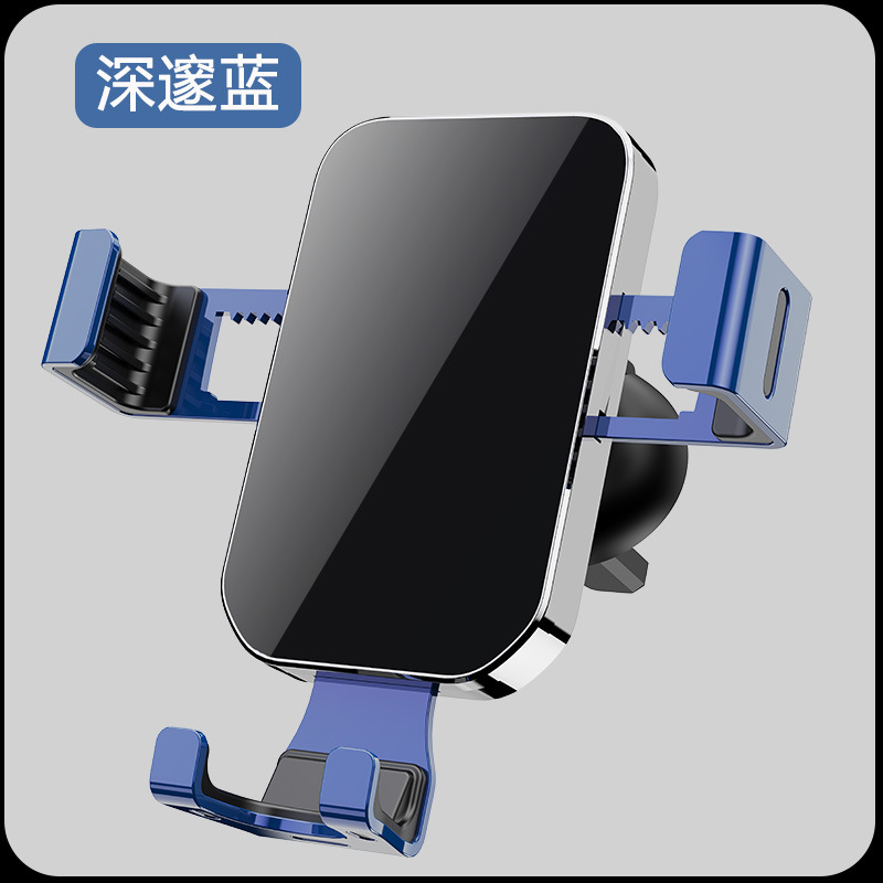 YC12 Gravity Phone Stand (Mirror surface + Hook) Metal Lock Hook Air Outlet Car phone stand, car gravity phone stand, car air outlet phone stand clamp pic 11