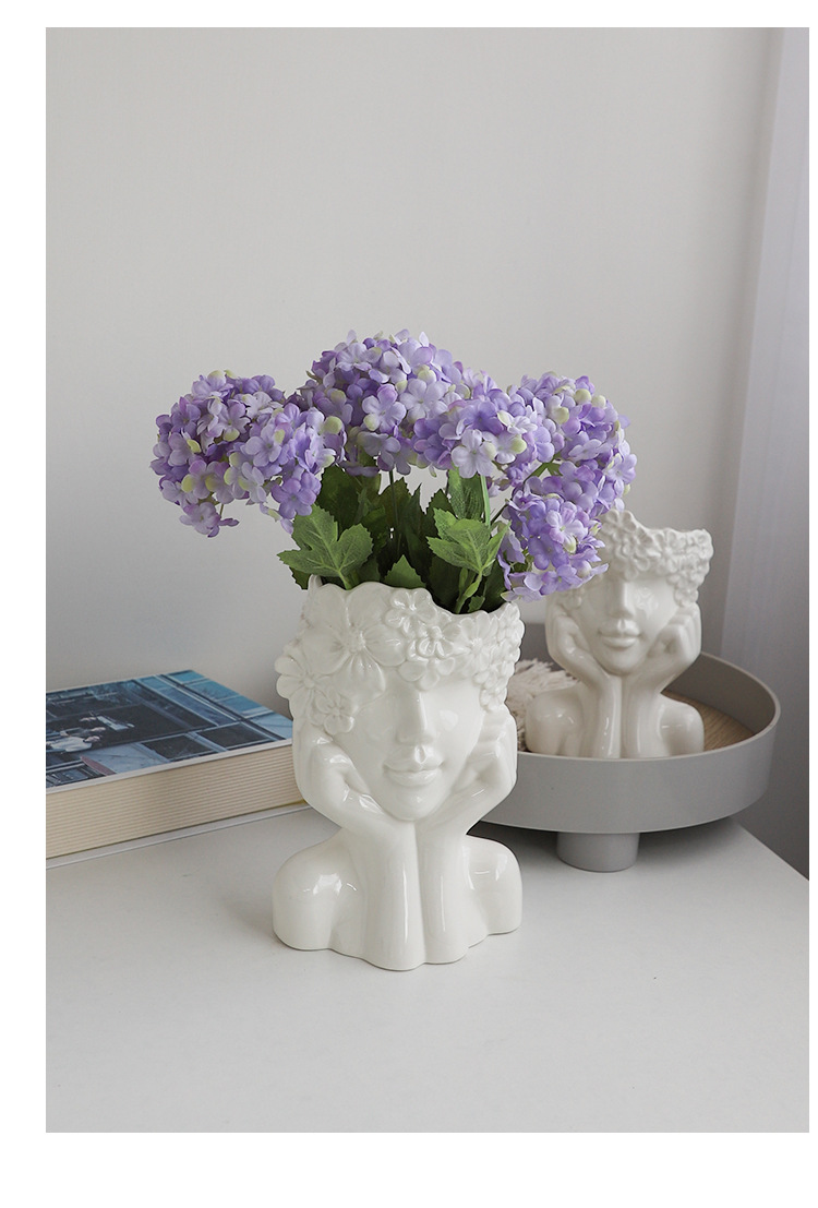 2026 Nordic Creative Home Desktop flower arrangements, figure statues, ornaments, human body ceramic vases, artistic flower vases, cross-border wholesale pic 9