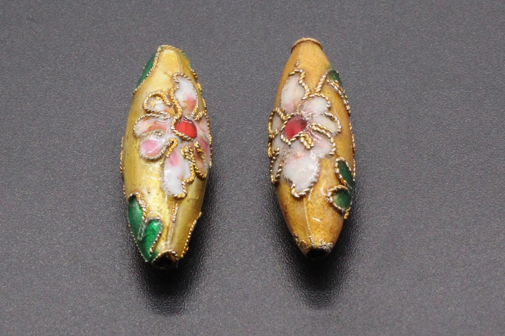 Traditional high-temperature enamel DIY jewelry accessories, cloisonne with beads, filigree, silver blue, 27*9 jujube pits pic 6