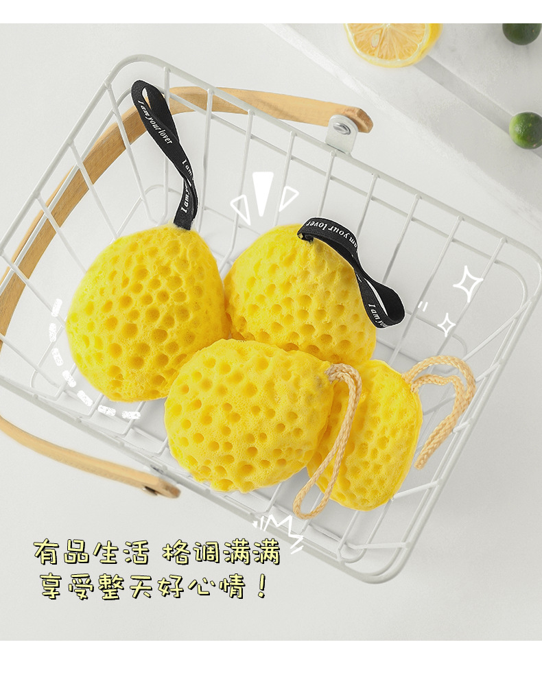 日式蜂窝沐浴球舒适不散超柔软海绵儿童可爱洗澡起泡搓澡女沐浴花详情10