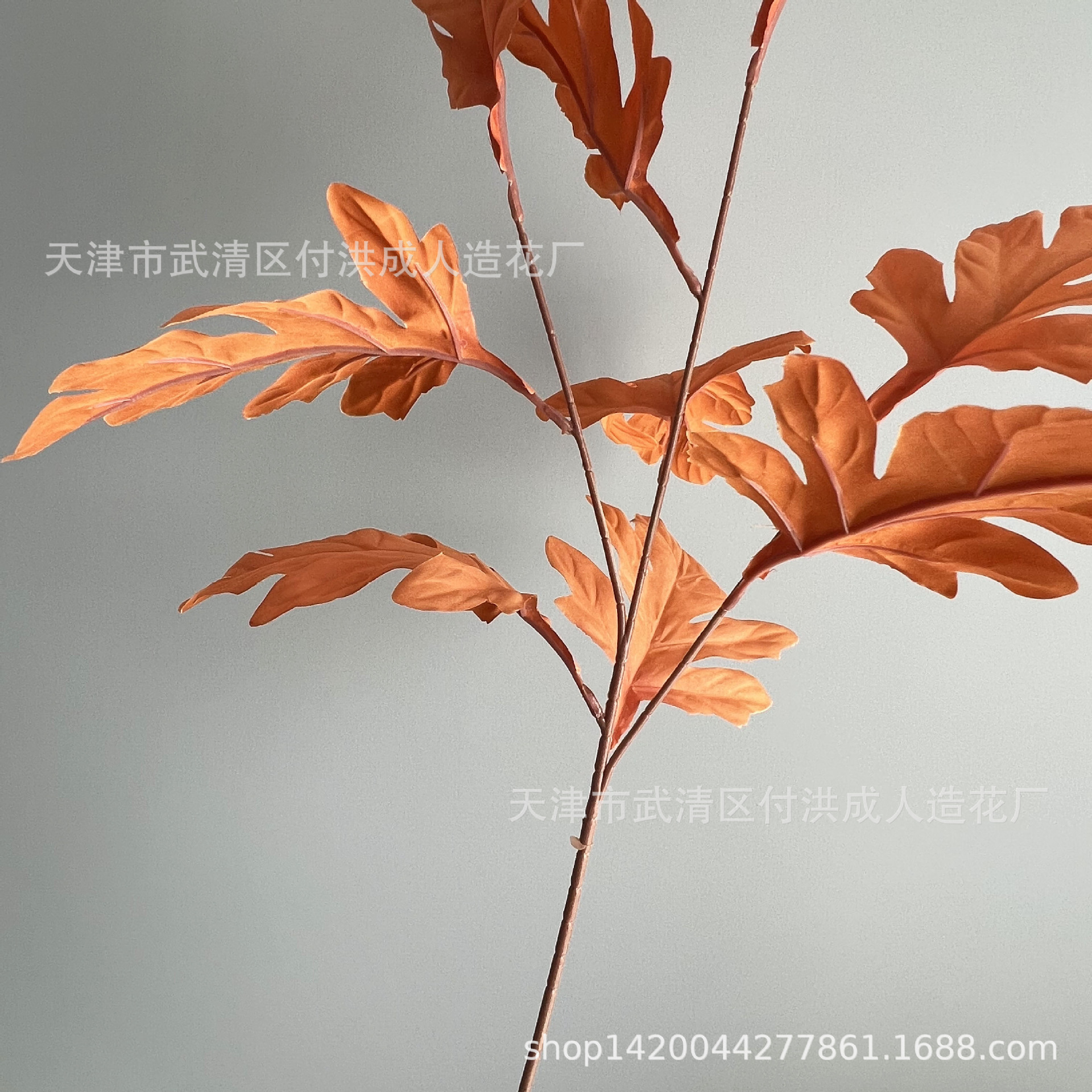 Peacock pine wedding leaf material artificial flowers, high-end wedding hall floor flower arrangement decoration, silk fabric artificial flowers, soft decoration flower art manufacturer pic 2