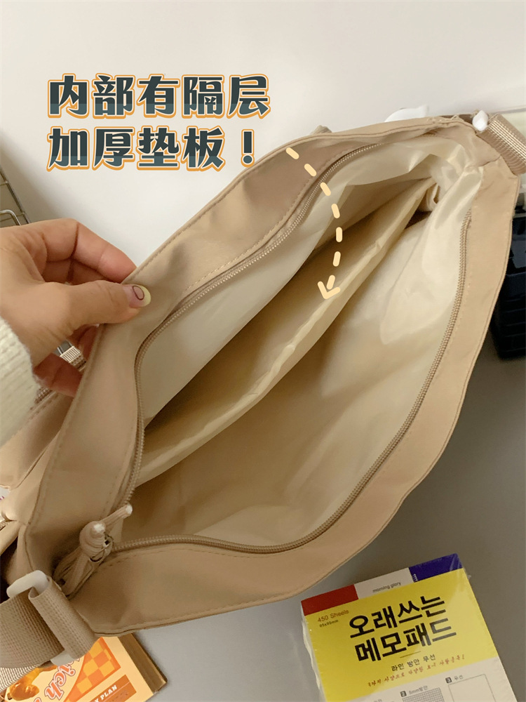 学院风痛包日系ins透明书包大容量简约单肩斜挎包时尚少女邮差包详情7