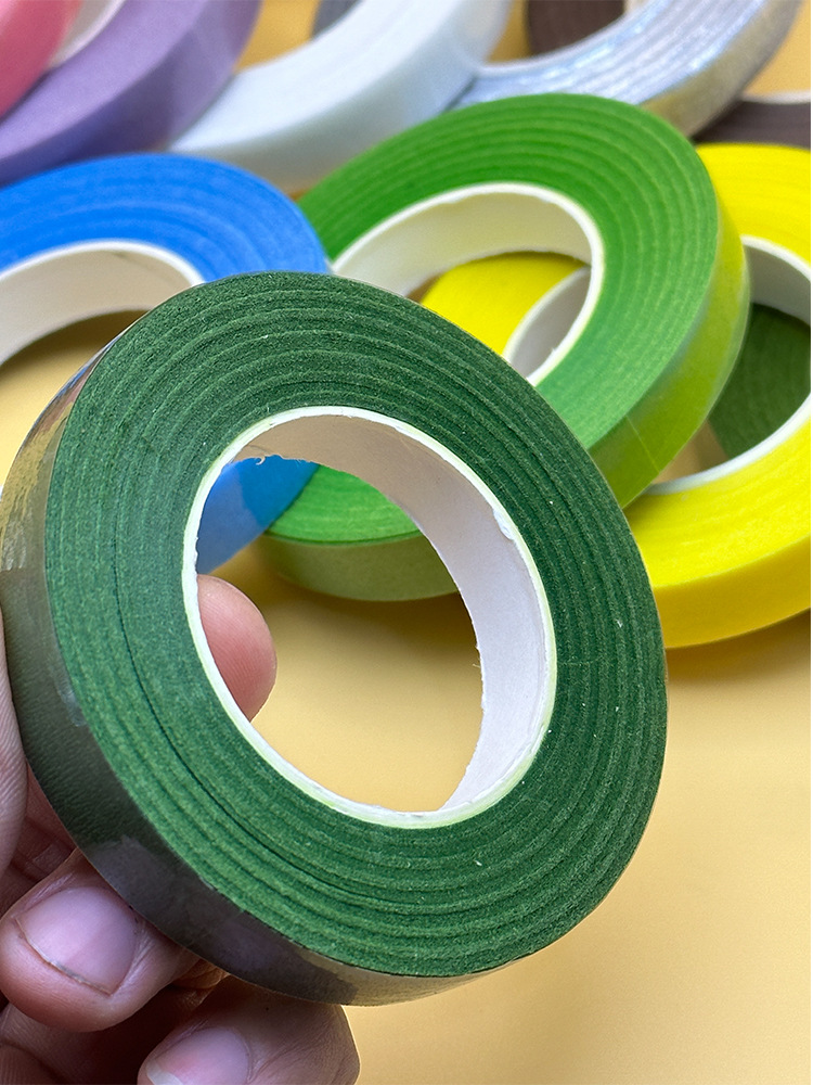 Flower art tape, green handmade diy adhesive paper, factory direct sales, simulated flower adhesive fabric, plant gardening wrapping flower pole adhesive pic 9