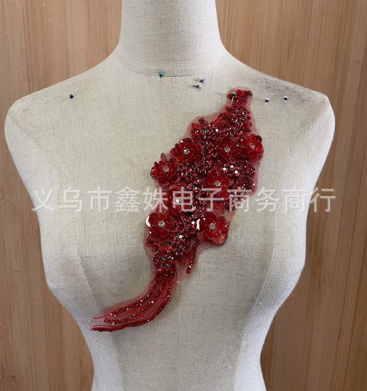 批发手工DIY时尚水钻小花组合粘花服装辅料详情3