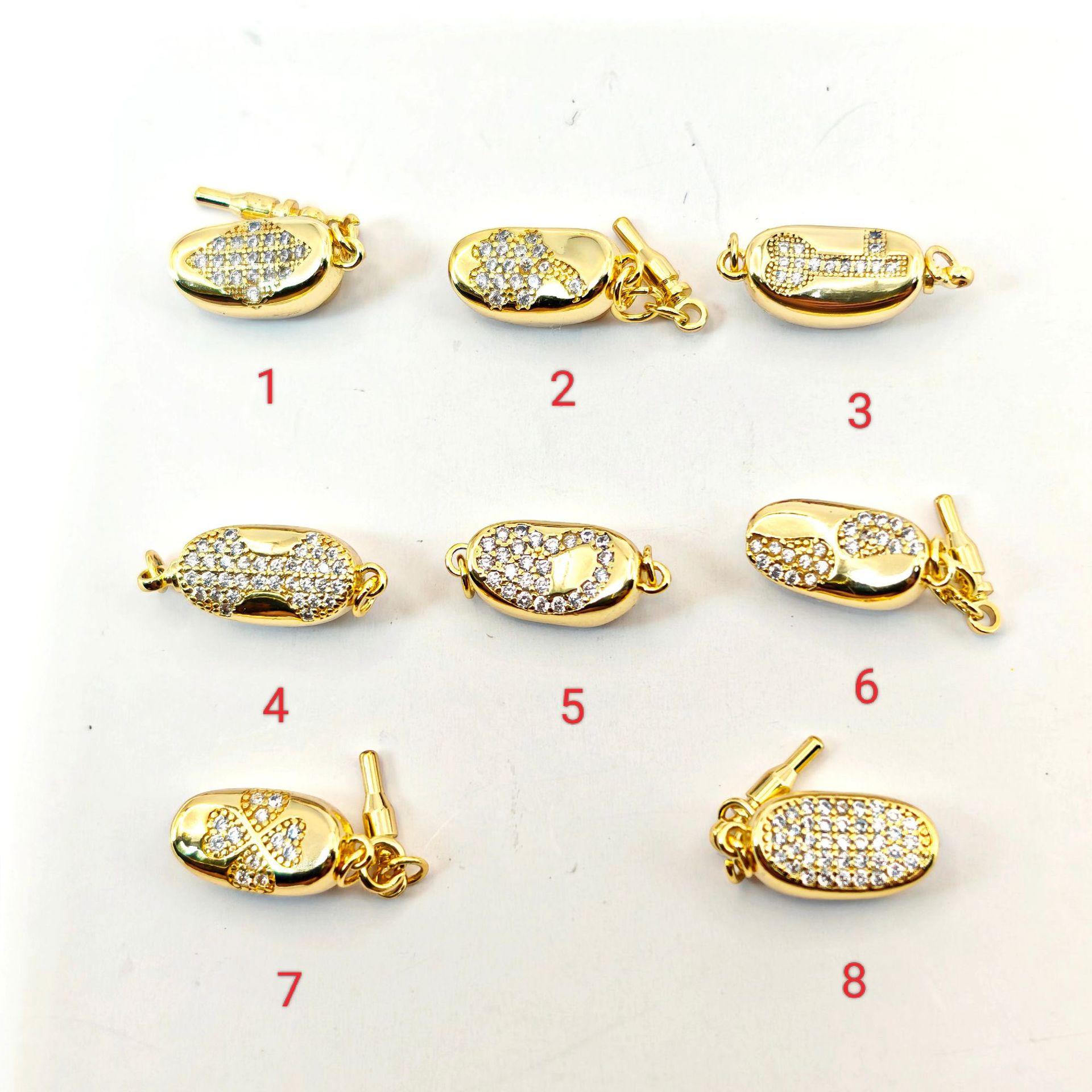 Color-preserving micro-inlaid zircon ingot clasp pearl clasp DIY handmade bracelet necklace connecting clasp accessory piece pic 10