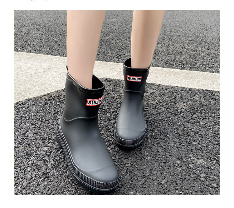 跨境时尚女雨鞋防滑水鞋防水雨靴韩版新款短筒套脚休闲工作出口详情20