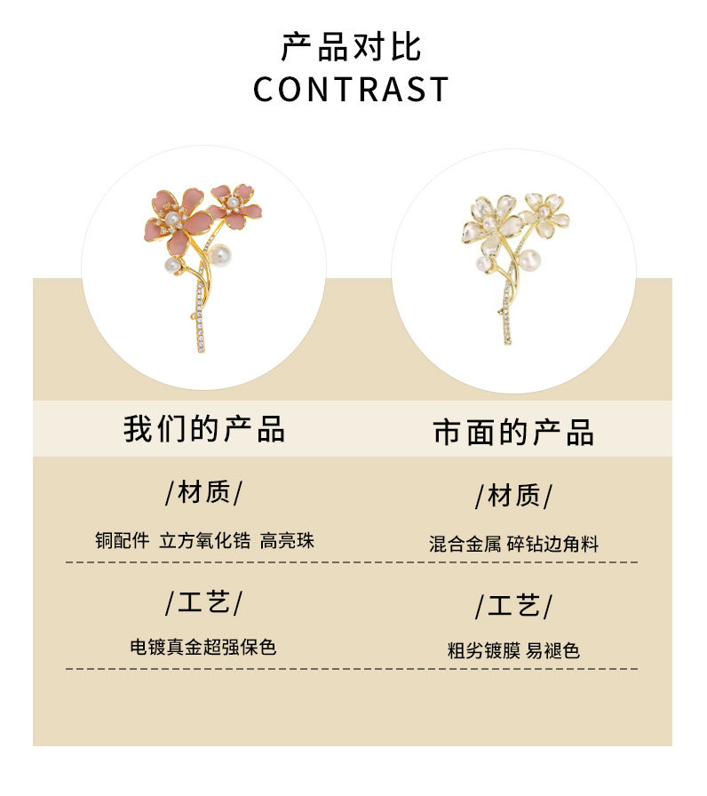 Fashionable and elegant cherry blossom brooches, niche and light luxury style flower brooches, new best-selling pins, suit jackets and accessories pic 22