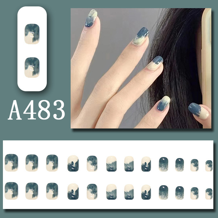 Wearable nail art pieces, artificial nail products, detachable, simple lemon ice transparent, popular online style Douyin nail art hair replacement pic 22
