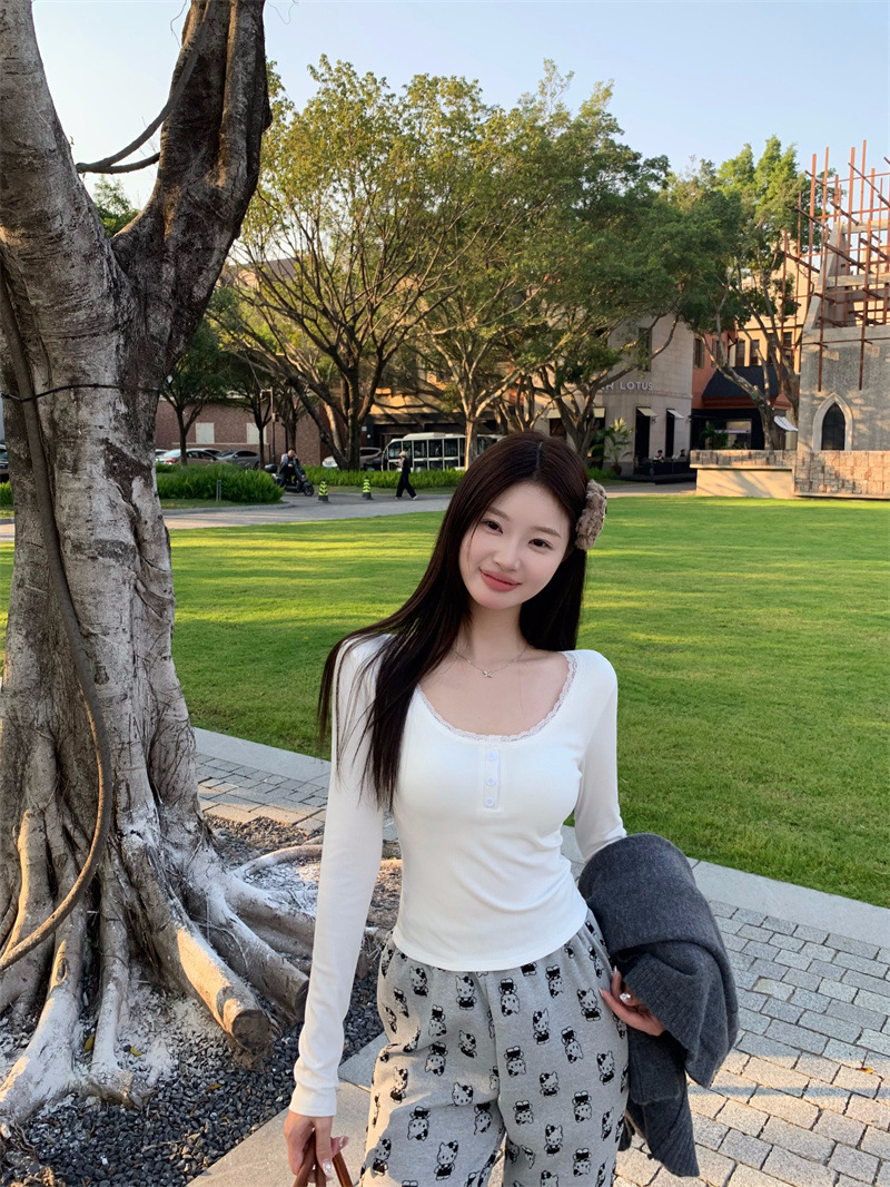 韩版磨毛加绒加厚方领锁骨打底衫女秋冬新款保暖修身内搭长袖上衣详情26