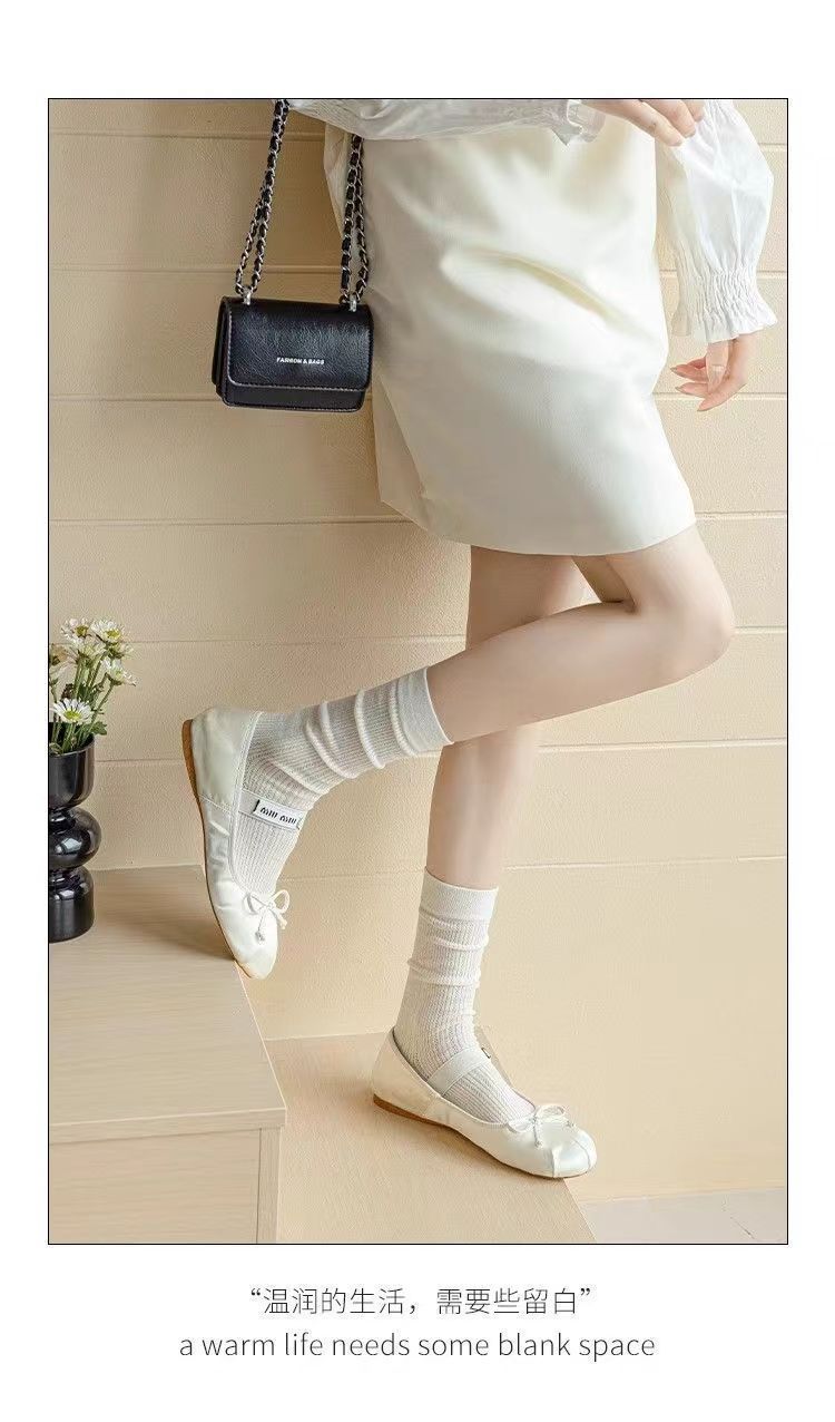 miu芭蕾镂空小腿袜夏季薄款春秋款长筒堆堆袜长网纱灰色袜子批发详情9
