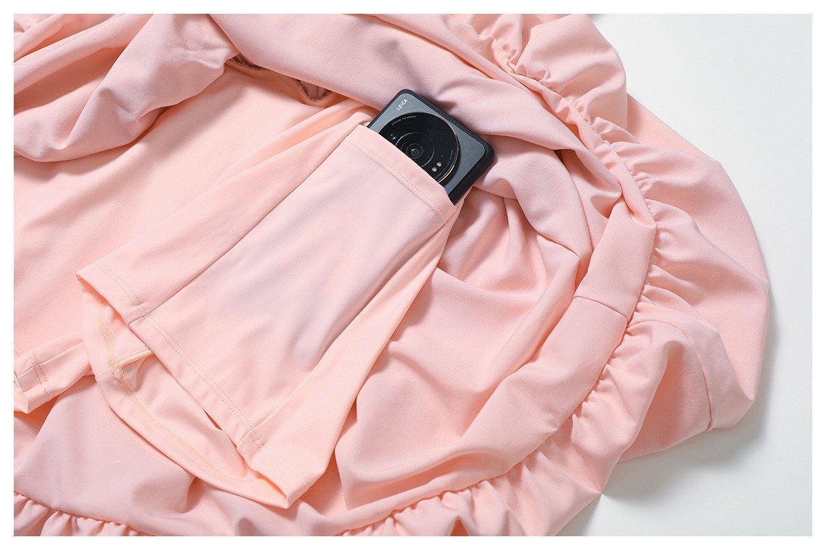 假两件防走光运动户外一体式短裙女带口袋运动短裤花苞速干网球服详情9