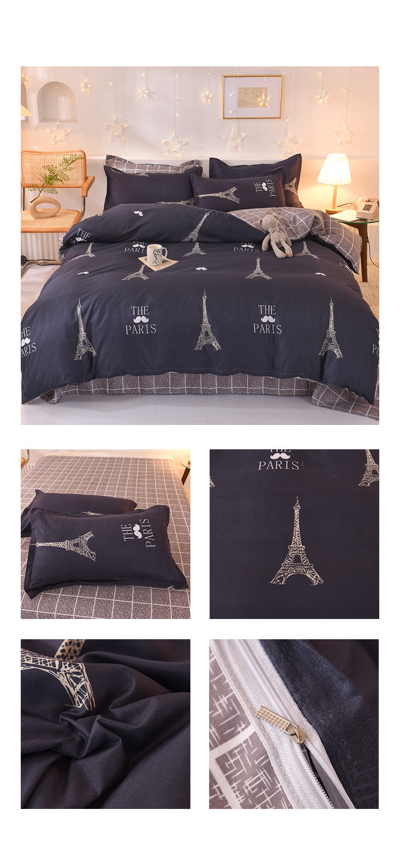 Wholesale 4-piece bed gift sets, home textile brushed 4-piece sets, 1.5-meter and 1.8-meter student daily necessities pic 18