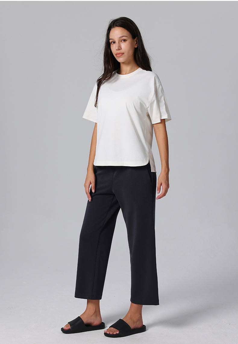 莫代尔七分裤Softstreme瑜伽运动休闲直筒裤阔腿显瘦宽松高腰女裤详情39