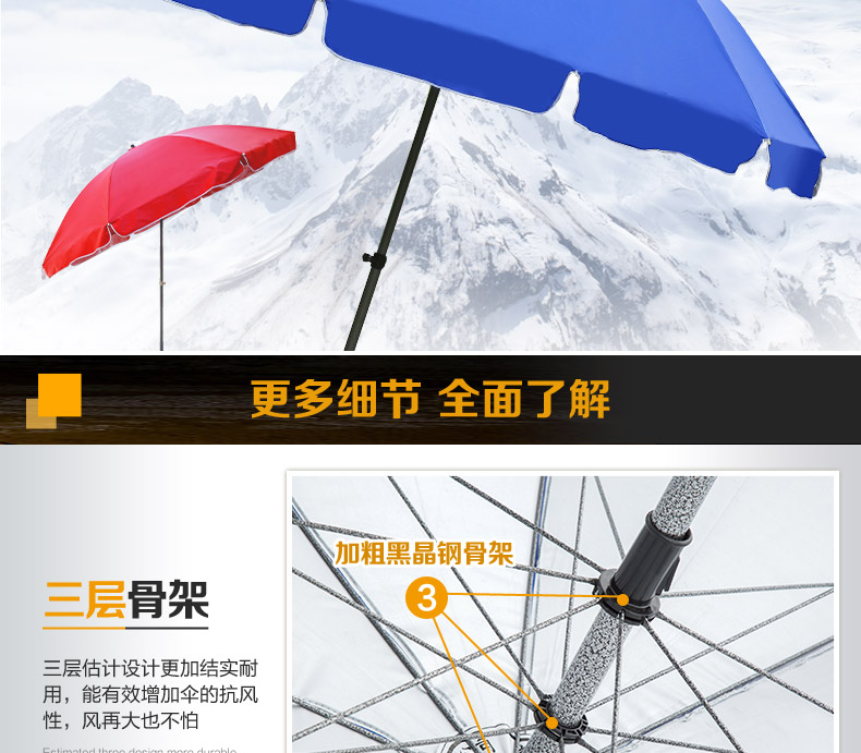 太阳伞遮阳伞大雨伞大号户外摆摊伞歪头斜伞广告伞折叠圆伞商详情14