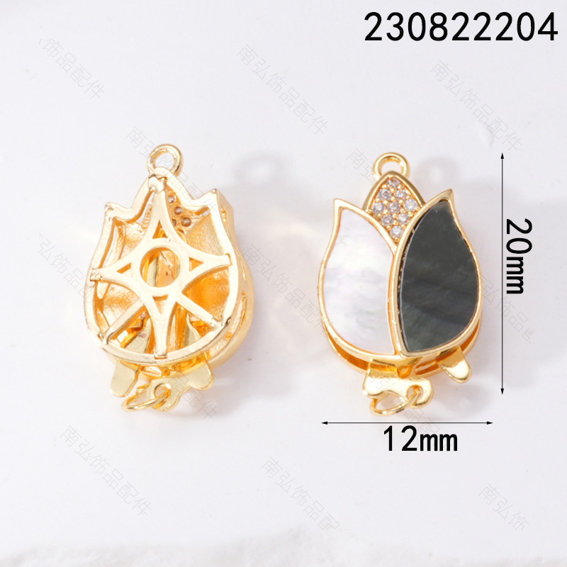 Pearl necklace buckle rose shell blade pin buckle connection end buckle sweater chain diy jewelry accessories pic 4