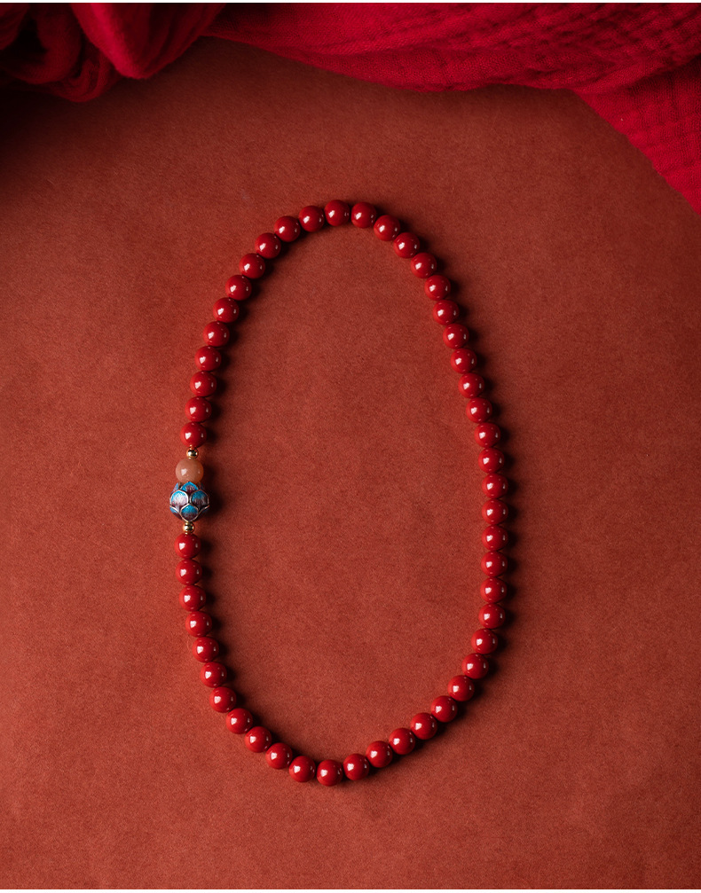 Genuino cinabrio de alta calidad alliane mano cadena rojiz-oro arena pulsera doble círculo multiusos regalos estilo chino al por mayor reemplazo de cabello pic 9