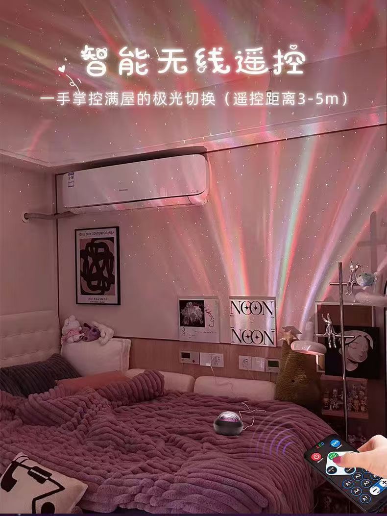 Aurora Borealis starry sky ceiling projection night light, atmosphere and mood, bedroom light, bedside room atmosphere, night light wholesale pic 6