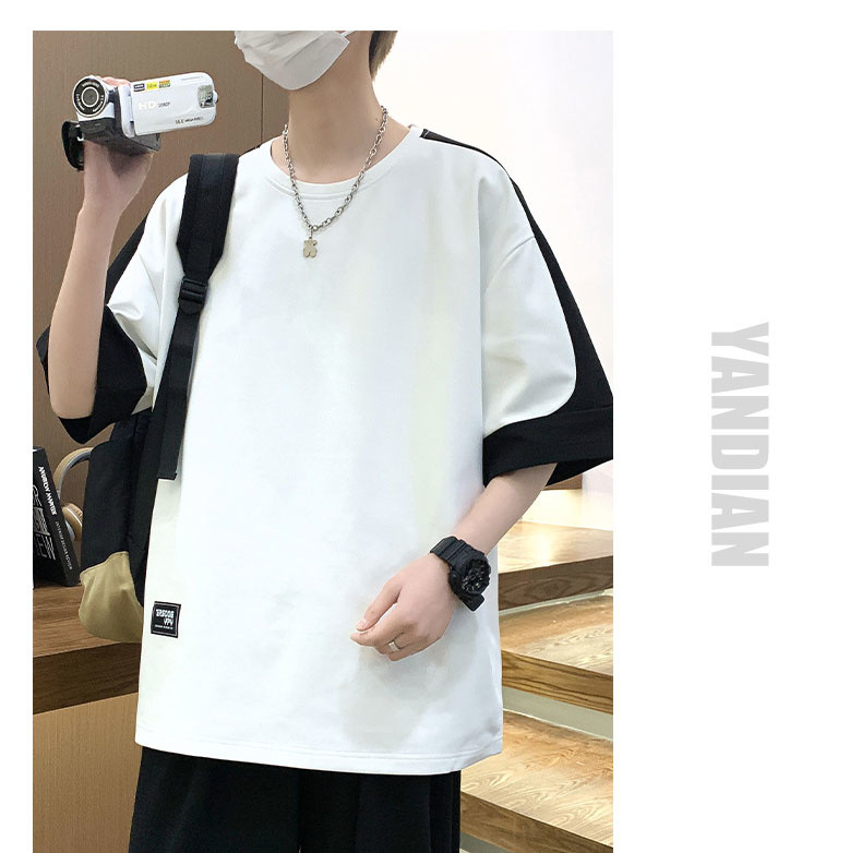 A large-sized short-sleeved T-shirt for men, a new summer 2024 half-sleeved base layer, is a trendy outfit for men on Instagram pic 19