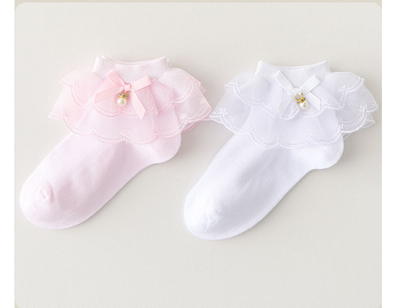 无骨白色蕾丝花边袜女童袜子春夏薄款纯棉儿童舞蹈袜拉丁舞公主袜详情8