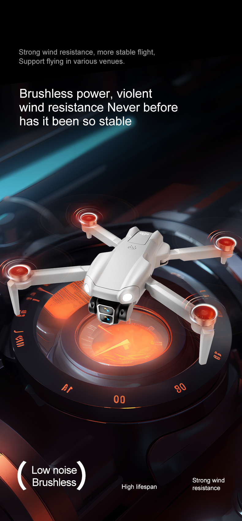 The cross-border new product A888PRO quadcopter is a high-definition aerial photography aircraft with brushless powerful remote control pic 27