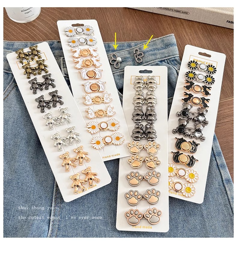 牛仔裤收腰扣裤子腰围改小调节扣子固定衣服配饰胸针裤腰收紧神器详情14