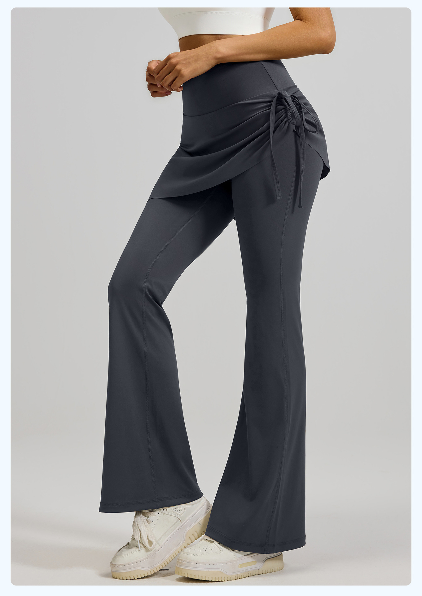 New wrinkled flared skirt pants, two sets of high-waisted, hip-lifting, slightly flared yoga pants for women pic 25