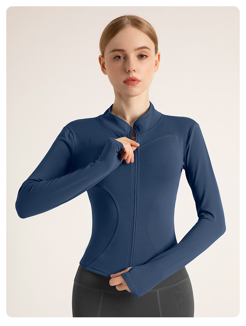 2024新款瑜伽服运动上衣加绒拉链外套女秋冬高级百搭显瘦运动户外详情41